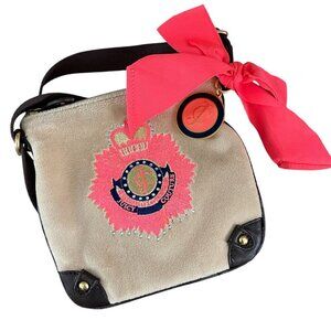 Vtg Juicy Couture Women Crossbody Purse Pink Logo Bow Bag Y2K Preppy Coquette